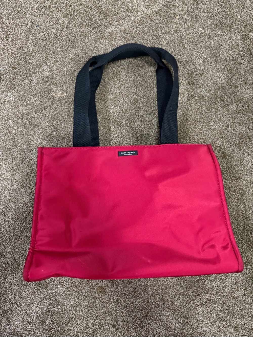 kate spade Hot Pink Nylon Tote with Black Straps